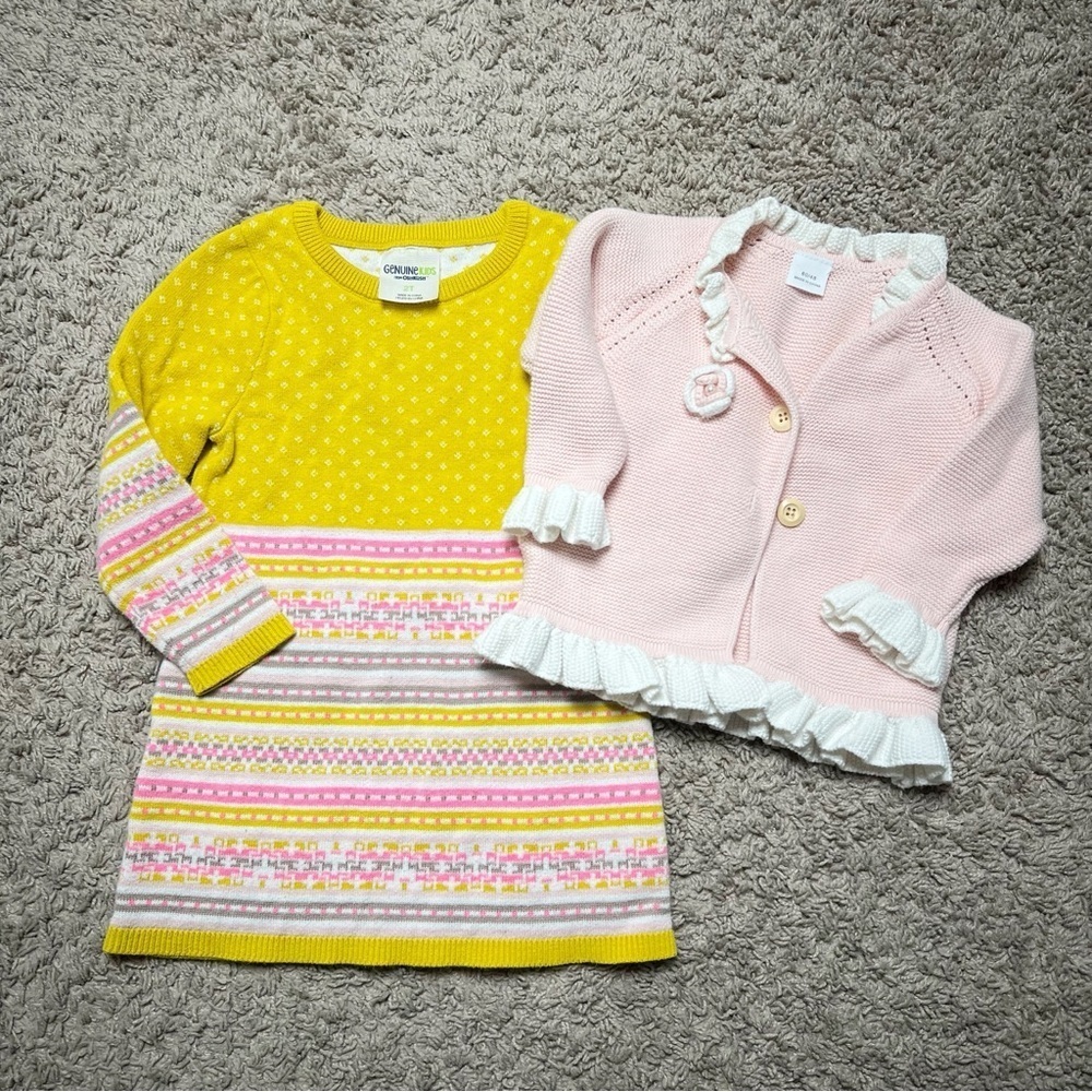 Toddler Knit Cardigan & Sweater Dress Lot